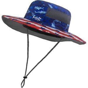 Unisex Americana 100% Nylon Wide Brim Mesh Vent With Chin Strap Cowboy Hat